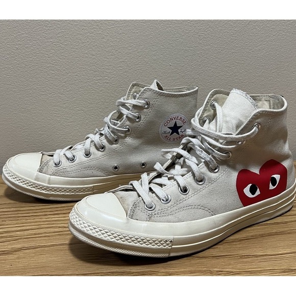 Converse Chuck 70 Hi Comme Des Garçons White Red Men's Size 9 150205C - Picture 1 of 11